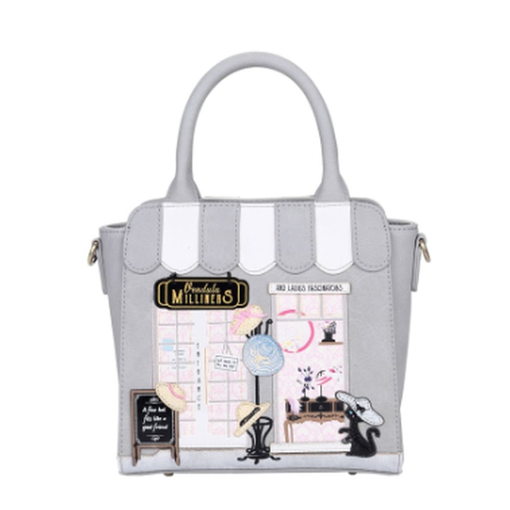 VENDULA LONDON Borsa Mini Tote Milliners K83031481 Grigio / Bianco ...